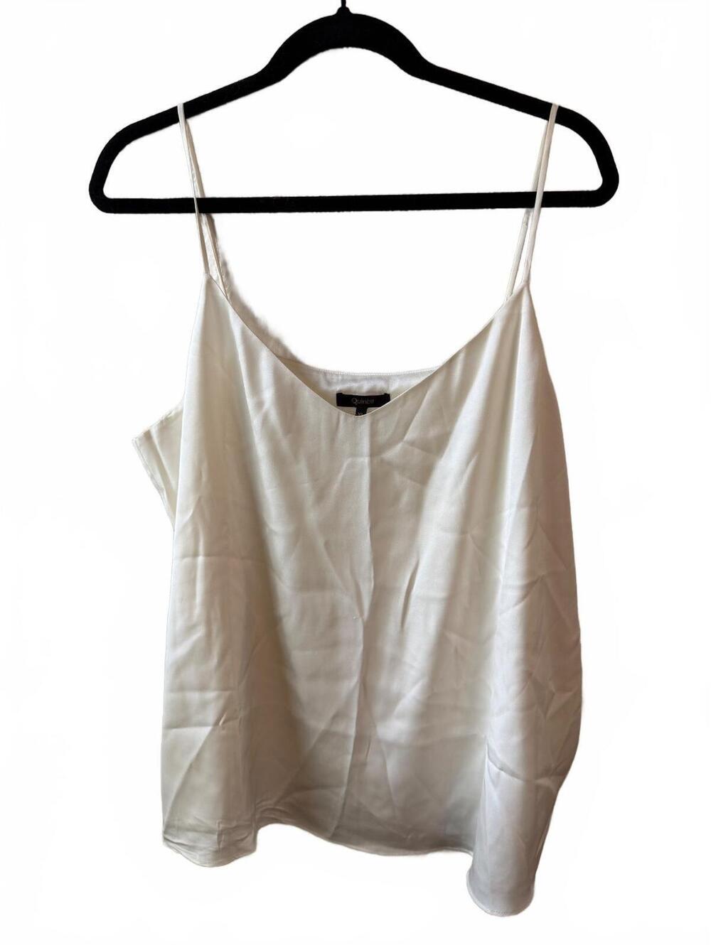 Quince Women's Silk Spandex Cream Camisole Tank Top XL